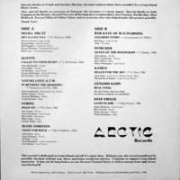 link to back sleeve of 'Arctic Records Presents' compilation LP from 1986
