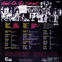 link to back sleeve of 'Feet On The Street' compilation LP from 1984