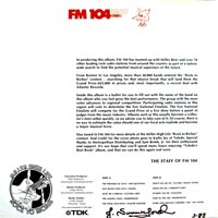 link to back sleeve of 'FM 104: Toledo's Best Rock 2' compilation LP from 1982