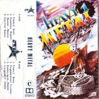 link to front sleeve of 'Heavy Metal 1 a.k.a Robbanásveszély II' compilation MC from 1989