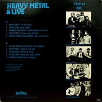 link to back sleeve of 'Heavy Metal & Live' compilation LP from 1981