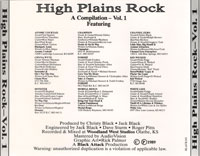 link to back sleeve of 'High Plains Rock Vol. 1' compilation CD from 1989