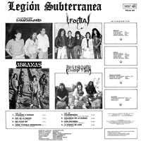 link to back sleeve of 'Legión Subterranea' compilation LP from 1991