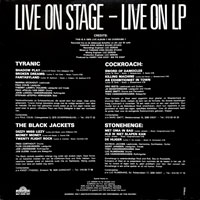 link to back sleeve of 'Live On Stage - Live On Lp' compilation LP from 1982