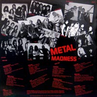 link to back sleeve of 'Metal Madness: Volume One' compilation LP from 1985