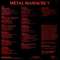 link to back sleeve of 'Metal Massacre V' compilation LP from 1984