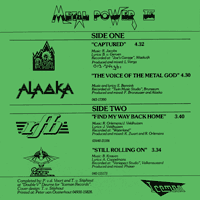 link to back sleeve of 'Metal Power IV' compilation 7inch EP from 1984