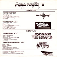 link to back sleeve of 'Metal Power V' compilation 7inch EP from 1985
