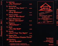 link to back sleeve of 'Peace-Eater Vol. I' compilation CD from 1991