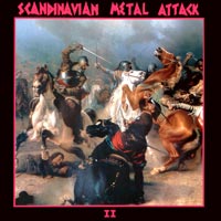 link to front sleeve of 'Scandinavian Metal Attack II' compilation LP from 1984