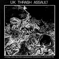 link to front sleeve of 'UK Thrash Assault' compilation LP from 1989