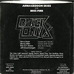 Black Onyx - Armageddon Skies / Miss Fire back of single