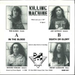 Killing Machine - In The Blood / Death Or Glory
 back of single