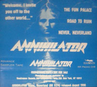 Annihilator - Advance Sampler Tape MC, Roadrunner pressing from 1990