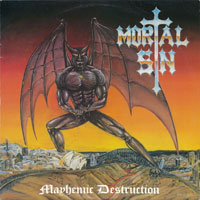 Mortal Sin - Mayhemic Destruction CD, LP sleeve