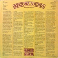 link to back sleeve of 'KDBK Arizona Sounds Volume Three' compilation LP from 1979