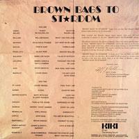 link to back sleeve of 'Brown Bags To Stardom' compilation LP from 1981