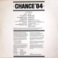 link to back sleeve of 'Chance '84' compilation LP from 1984