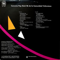 link to back sleeve of 'Concurso Pop-Rock 86 de la Comunidad Valenciana' compilation LP from 1986