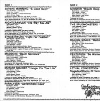 link to back sleeve of 'Convicted To The Avant Garde' compilation MC from 1989