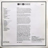 link to back sleeve of 'Cry Havoc' compilation LP from 1981