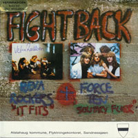 link to front sleeve of 'Fight Back' compilation 7inch EP from 1989