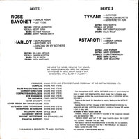 link to back sleeve of 'Godzone Metal' compilation LP from 1983