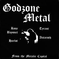 link to front sleeve of 'Godzone Metal' compilation LP from 1983