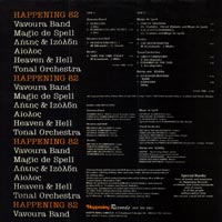 link to back sleeve of 'Happening 82' compilation LP from 1982