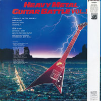 link to back sleeve of 'Heavy Metal Guitar Battle Vol. II' compilation LP from 1985