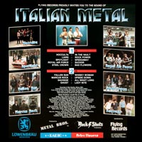 link to back sleeve of 'Italian Metal Vol. 1' compilation LP from 1985