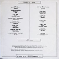 link to back sleeve of 'Kikrock - Volume One' compilation LP from 1982