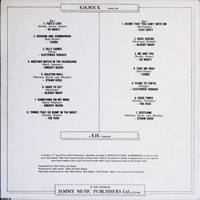 link to back sleeve of 'Kikrock - Volume One' compilation LP from 1982