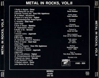 link to back sleeve of 'Metal In Rocks Volume II' compilation CD from 1989