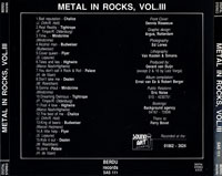 link to back sleeve of 'Metal In Rocks Volume III' compilation CD from 1990