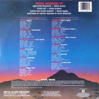 link to back sleeve of 'Metal Massacre VII' compilation LP from 1986