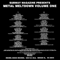 link to back sleeve of 'Metal Meltdown Volume One' compilation LP from 1985