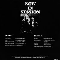 link to back sleeve of 'Now In Session' compilation LP from 1982