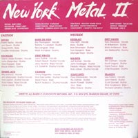 link to back sleeve of 'New York Metal II' compilation LP from 1990