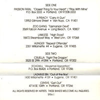 link to back sleeve of 'Oregon Metal' compilation MC from 1990