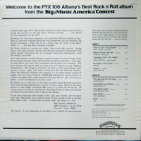 link to back sleeve of 'PYX 106 Albany's Best Rock N Roll' compilation LP from 1981
