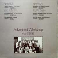 link to back sleeve of 'The Recording Workshop: Advanced Workshop Winter '82' compilation LP from 1982