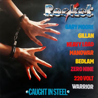 link to front sleeve of 'Rocket - Caught In Steel' compilation LP from 1985