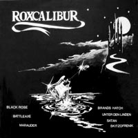 link to front sleeve of 'Roxcalibur' compilation LP from 1982