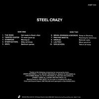 link to back sleeve of 'Steel Crazy' compilation LP from 1982