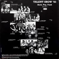 link to back sleeve of 'Talent Show '83' compilation LP from 1983