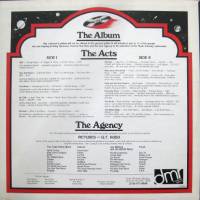 link to back sleeve of 'The Album, The Acts, The Agency' compilation LP from 1981