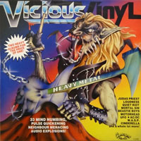 link to front sleeve of 'Vicious Vinyl' compilation DLP from 1987