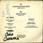 D.T. Roxx - Conversation Piece / Gang Bang back of single