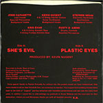 Mercenary - She's Evil / Plastic Eyes back of single